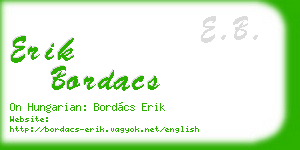 erik bordacs business card